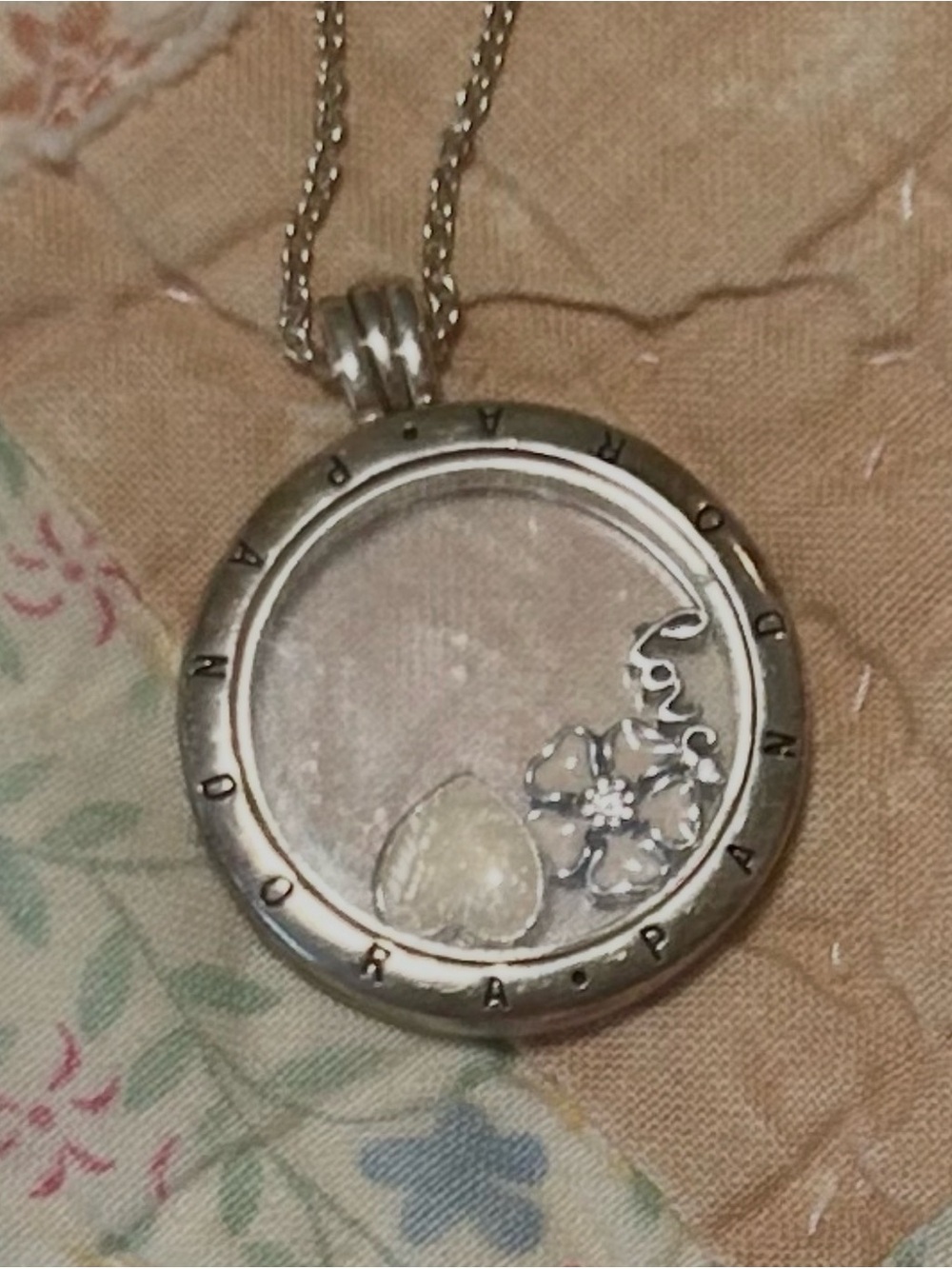 Sterling Silver Floating Locket Necklace with charms